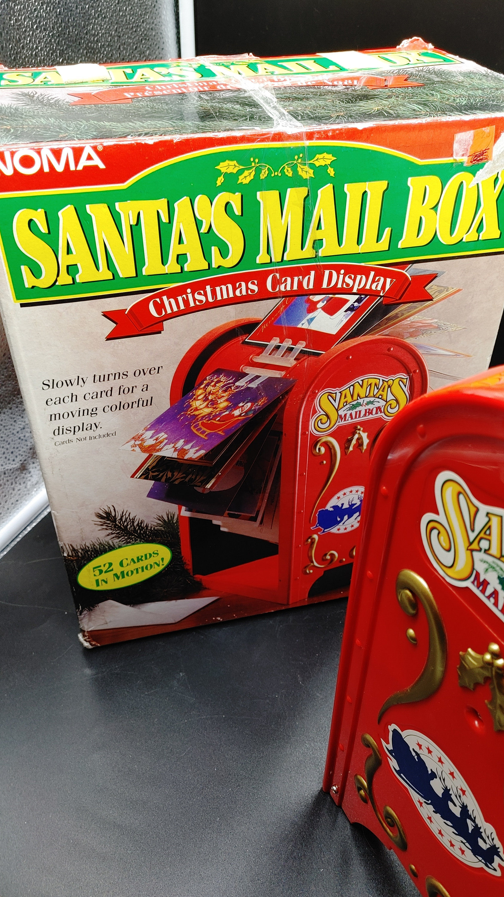 Vintage Noma Santa's Mail Box Christmas Card Display 52 Cards in