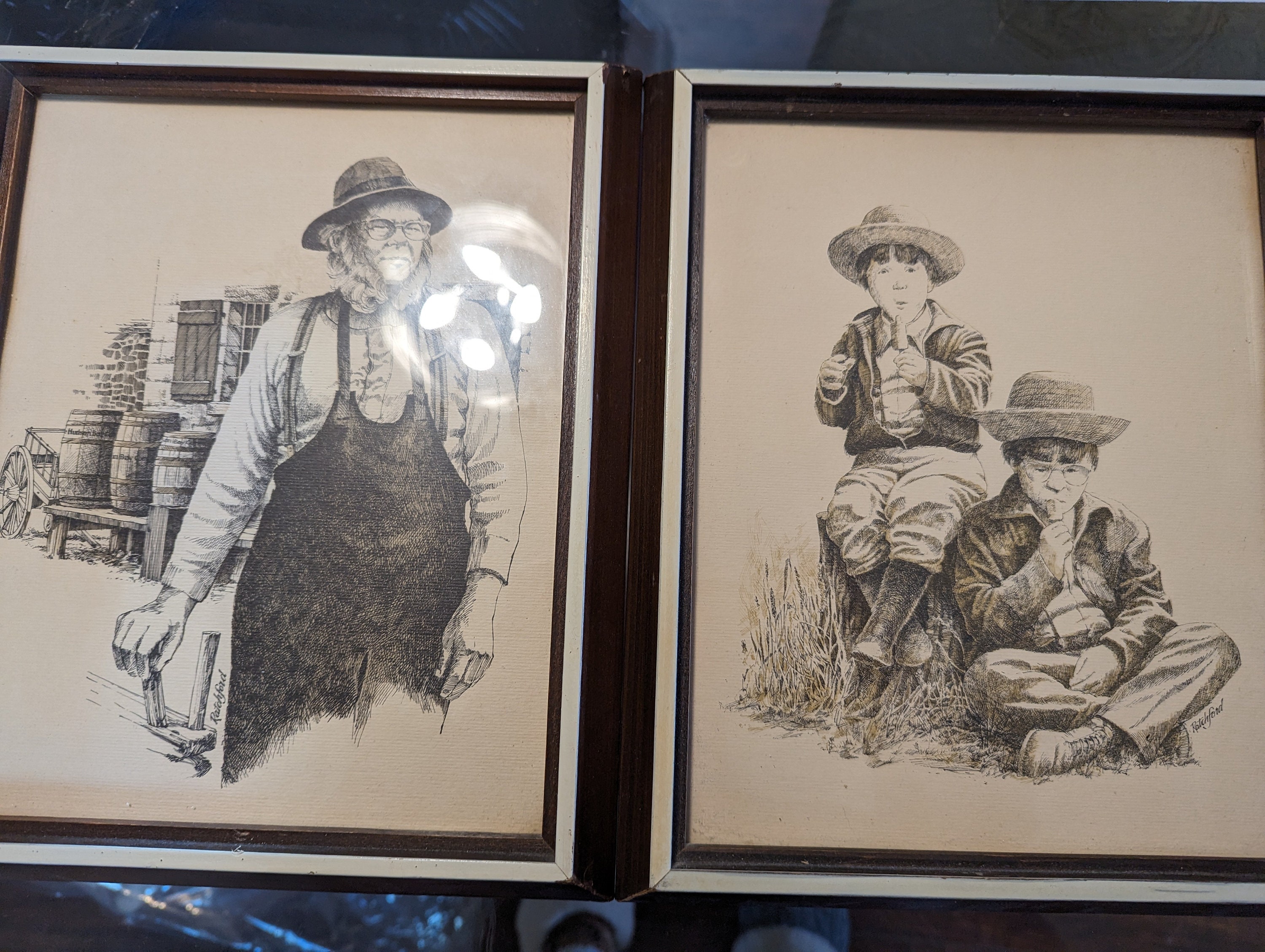 Douglas Ratchford, Wall Art, The Popsicle Eaters, The Blacksmith, The Fish, Exclusive Print, for Greb Industries, Mennonite Decor, Rare