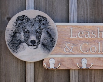 Leash & Collar Display Rack - Shetland Sheepdog