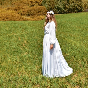 Silk Vintage Dress - Bridesmaid Dresses - Long Sleeve Dress