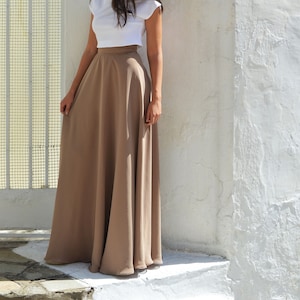 Mocha chiffon skirt Wedding chiffon skirt Bridesmaid skirt Floor skirt Long maxi skirt Bridal skirt Maternity skirt Plus size skirt Prom