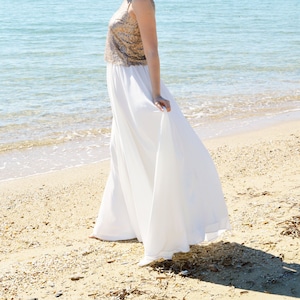 Jupe en mousseline de soie blanche Etsy France