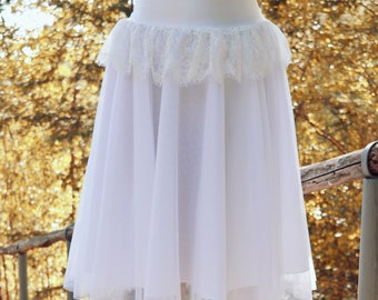 Jupe en tulle blanche, jupe en tulle de mariée, jupe de mariage, jupe en tulle doux, jupe midi blanche, jupe tutu adulte, jupe grande taille, jupe évasée, mariée