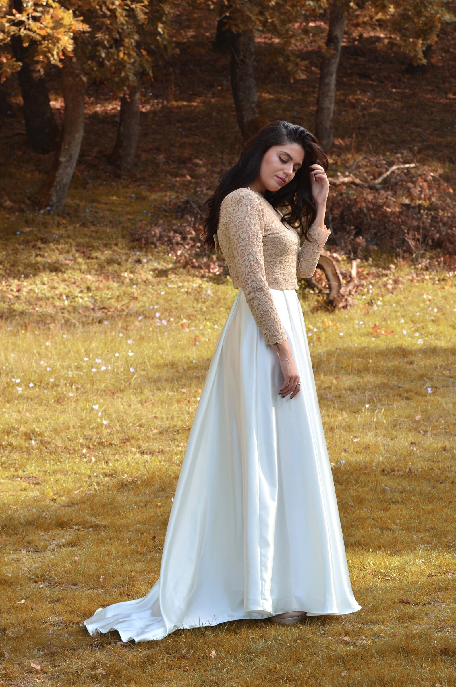 Ivory Maxi Skirt Satin Women Skirt Long Ivory Skirt Bridal Ivory Skirt ...