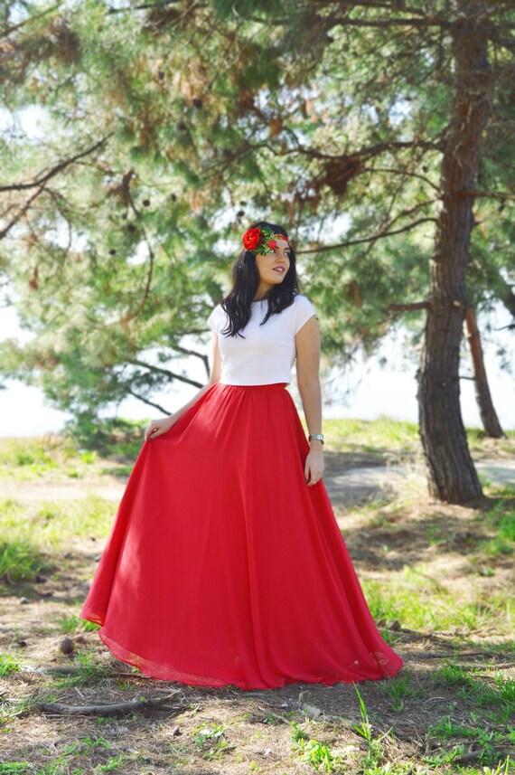 Chiffon maxi skirt maternity hotsell