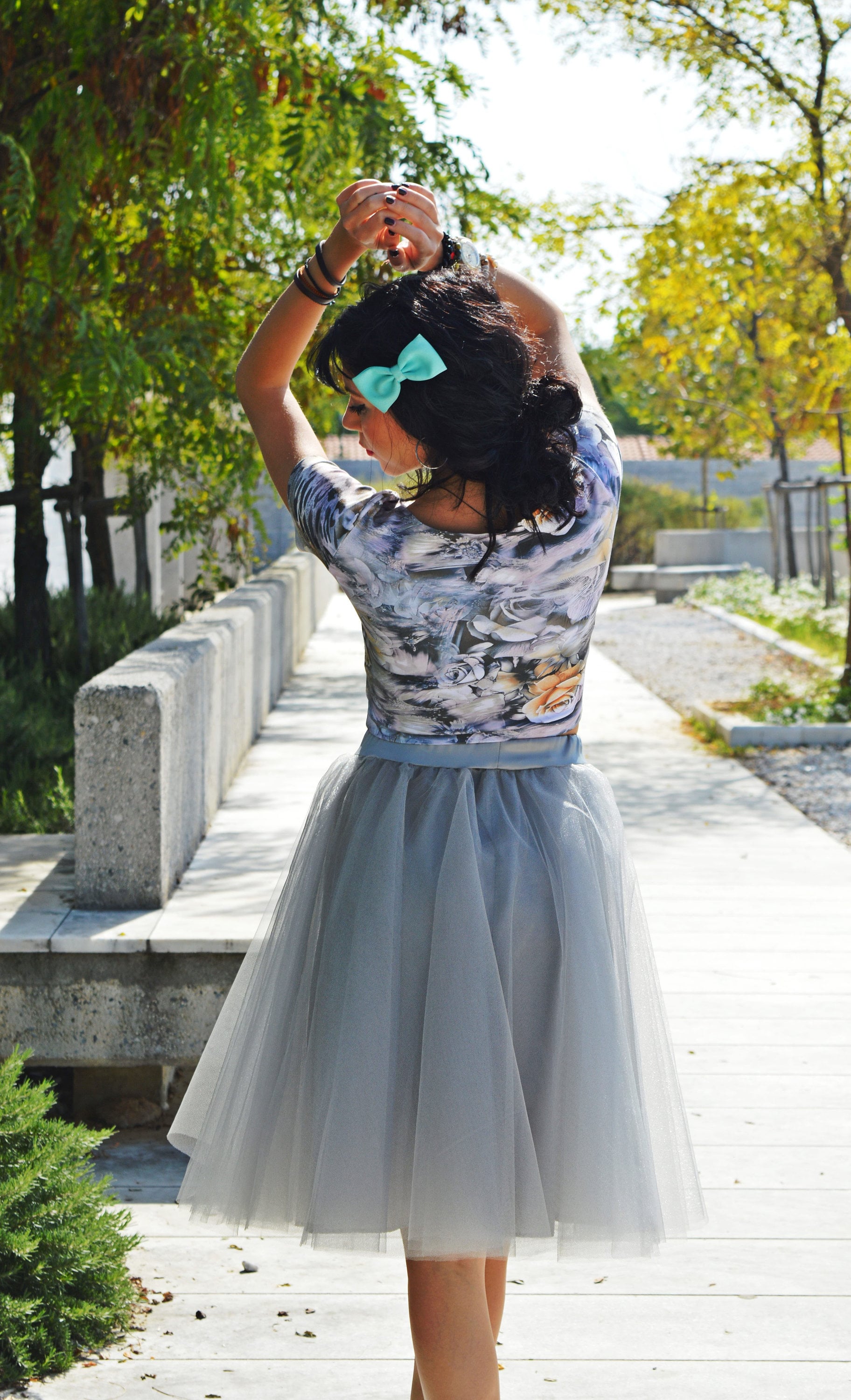 Grey Tulle Skirt Silver Skirt Tulle Women Skirt Tutu Skirt