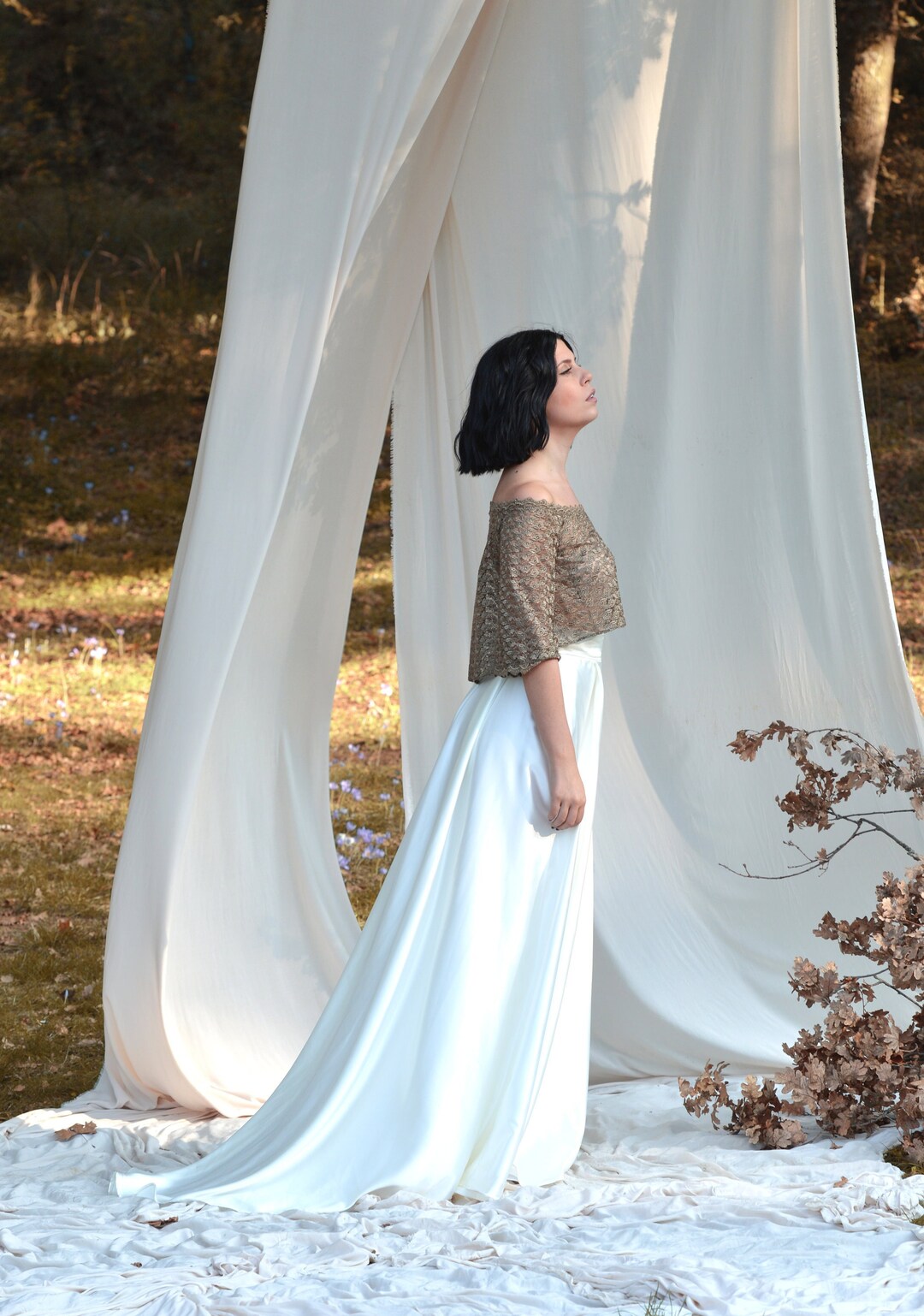 Ivory Maxi Skirt Satin Women Skirt Long Ivory Skirt Bridal Ivory Skirt ...