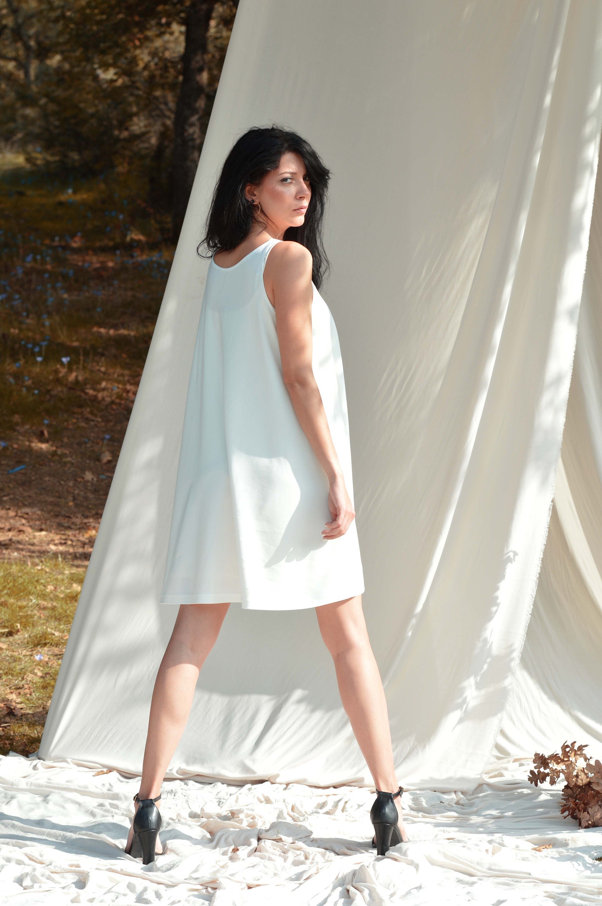ivory a line mini dress Zapakasa Women Ivory Satin Short Beach Wedding Dress Strapless Ruched A-Line  Bridal Shower Dress
