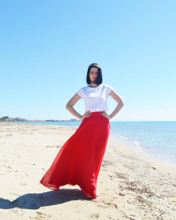 Longue jupe rouge hotsell