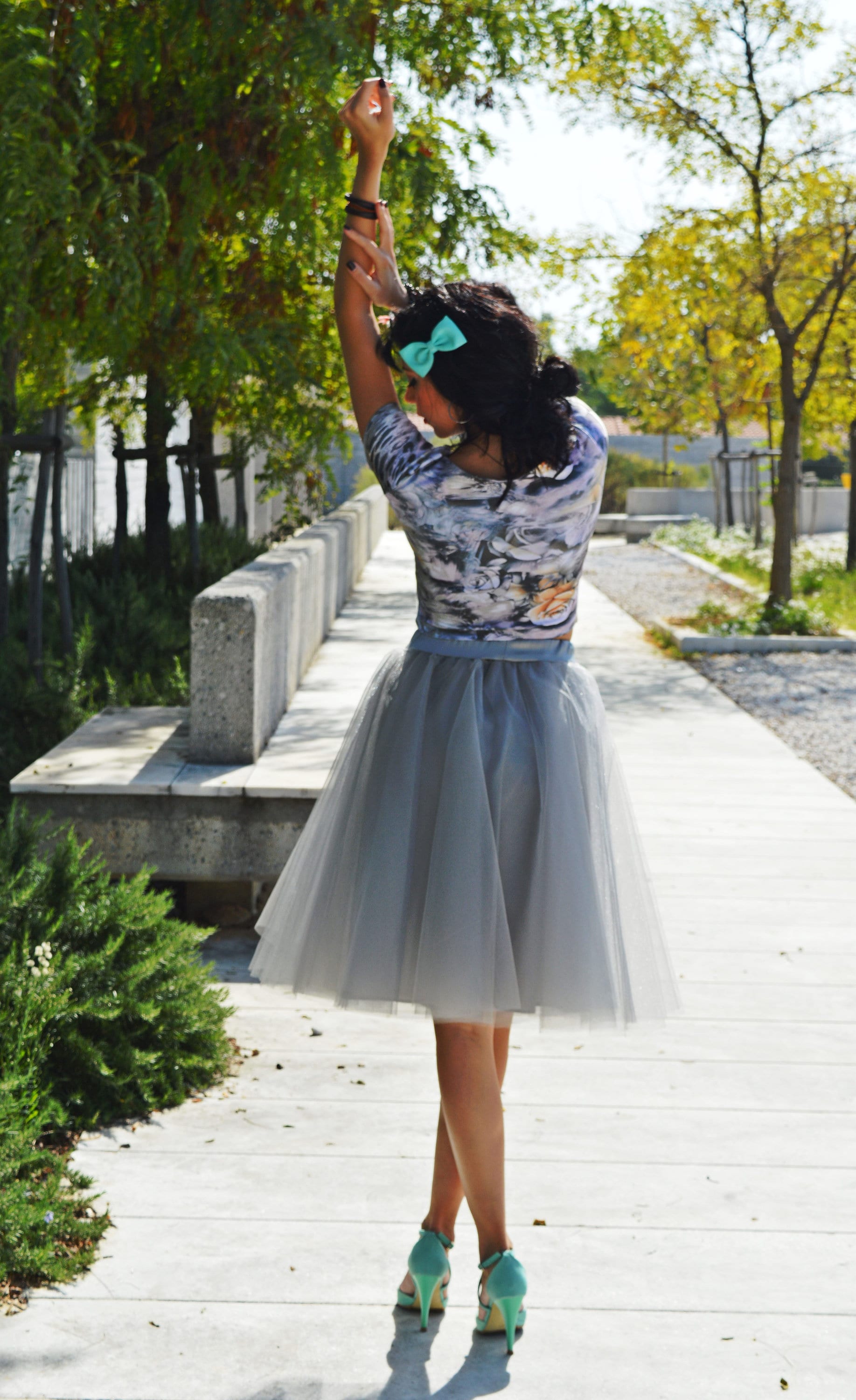 Grey Tulle Skirt Silver Skirt Tulle Women Skirt Tutu Skirt