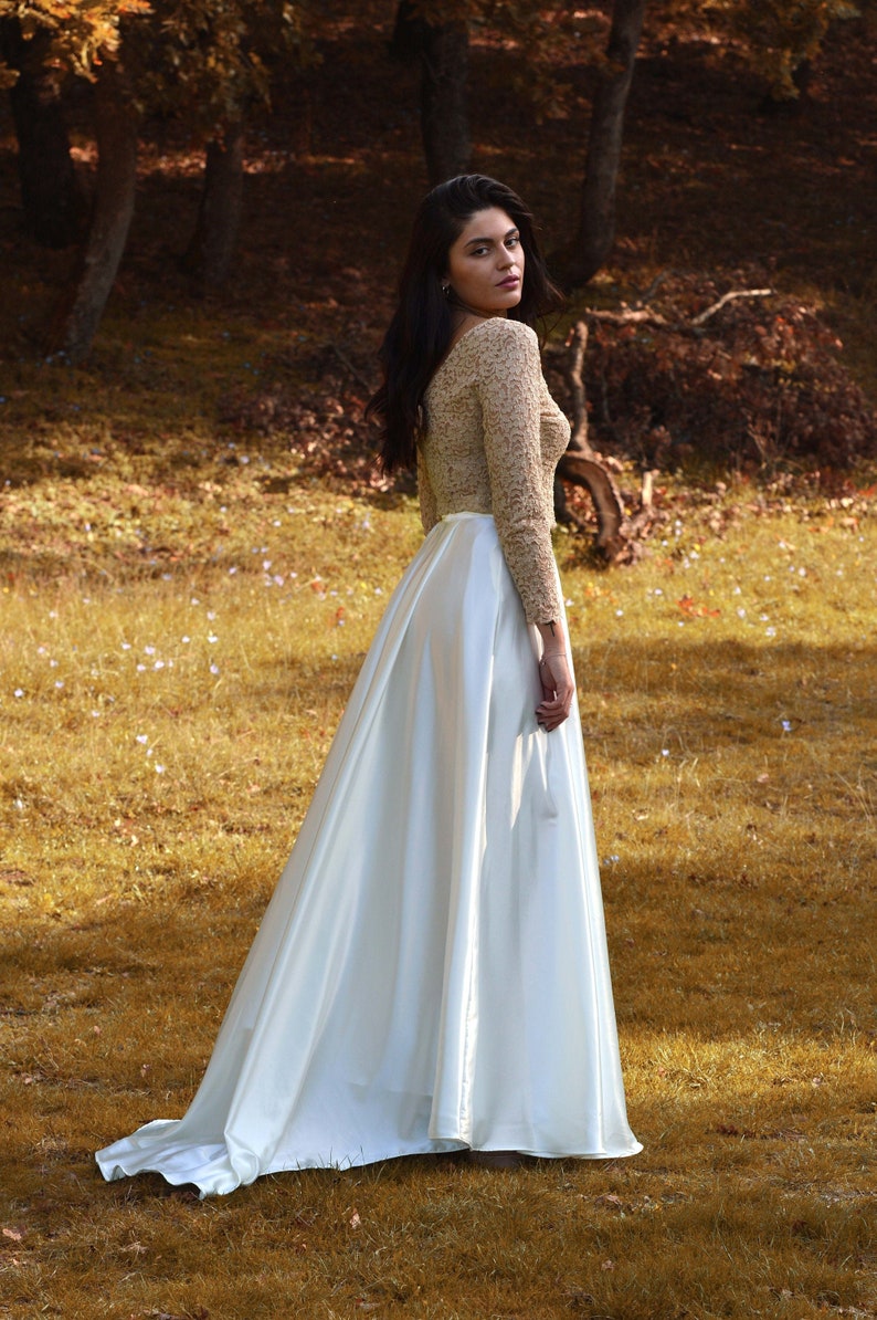 Ivory Maxi Skirt Satin Women Skirt Long Ivory Skirt Bridal Ivory Skirt ...