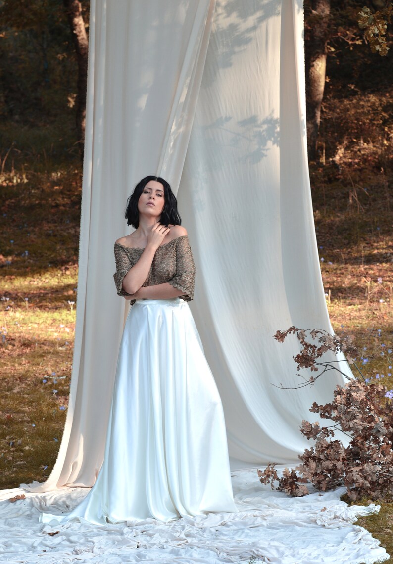 Satin Women Skirt Ivory Maxi Skirt Long Ivory Skirt Bridal Ivory Skirt ...