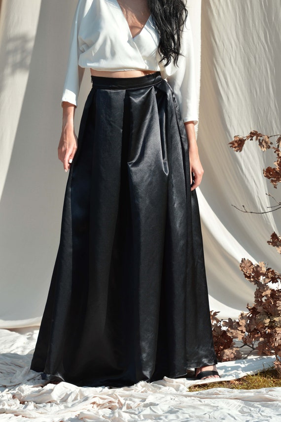 Buy Black Floor Skirt Black Satin Skirt Wedding Maxi Skirt Seperates Wedding Dress Bridesmaids Skirt Elegant Satin Skirt Satin Silk Skirt Online in India Etsy