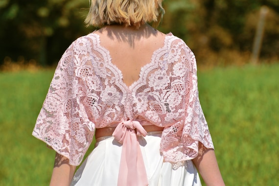 Roze kanten online top