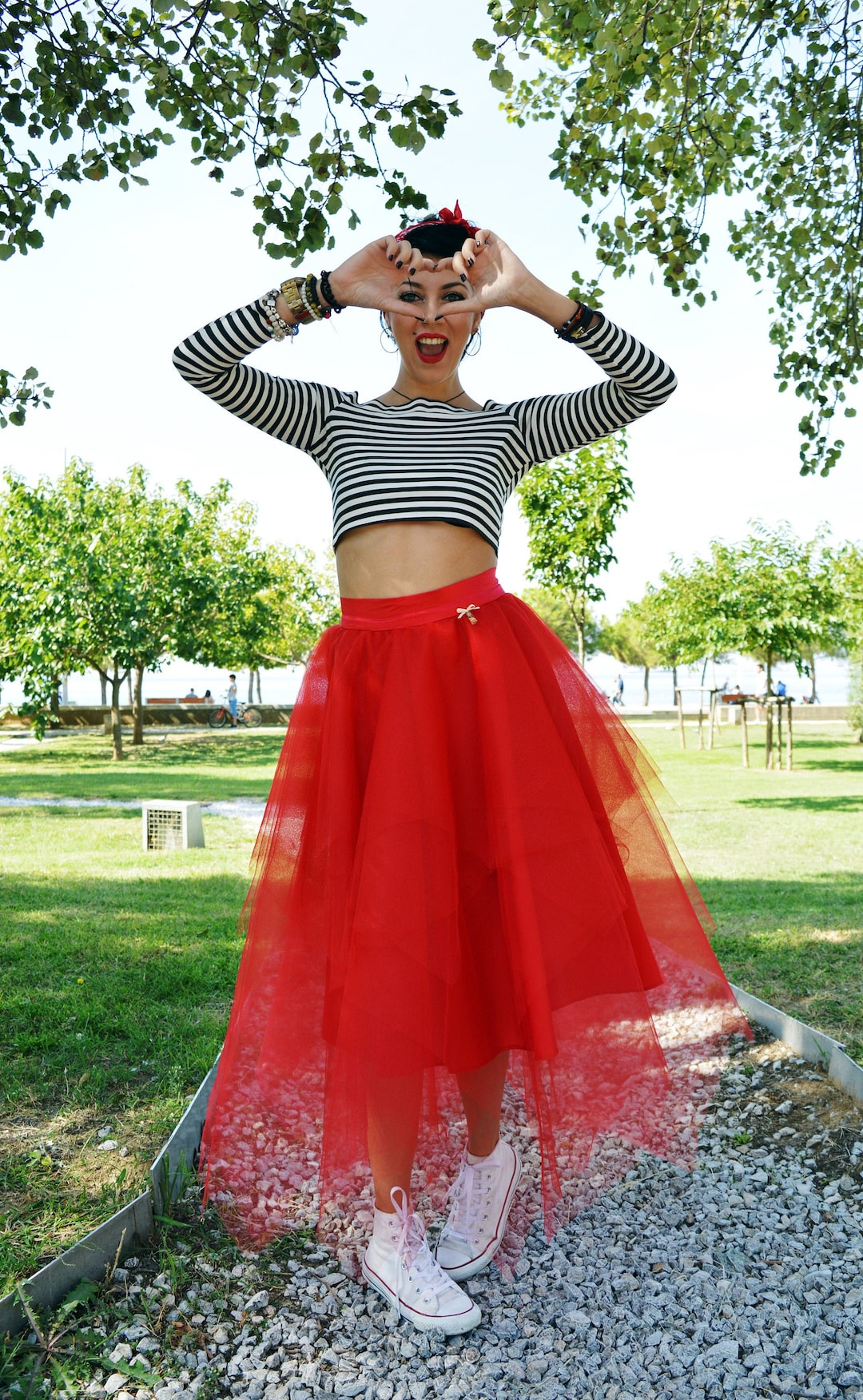Red Tulle Skirt Asymmetrical Skirt Bridesmaid Skirt Women Tulle