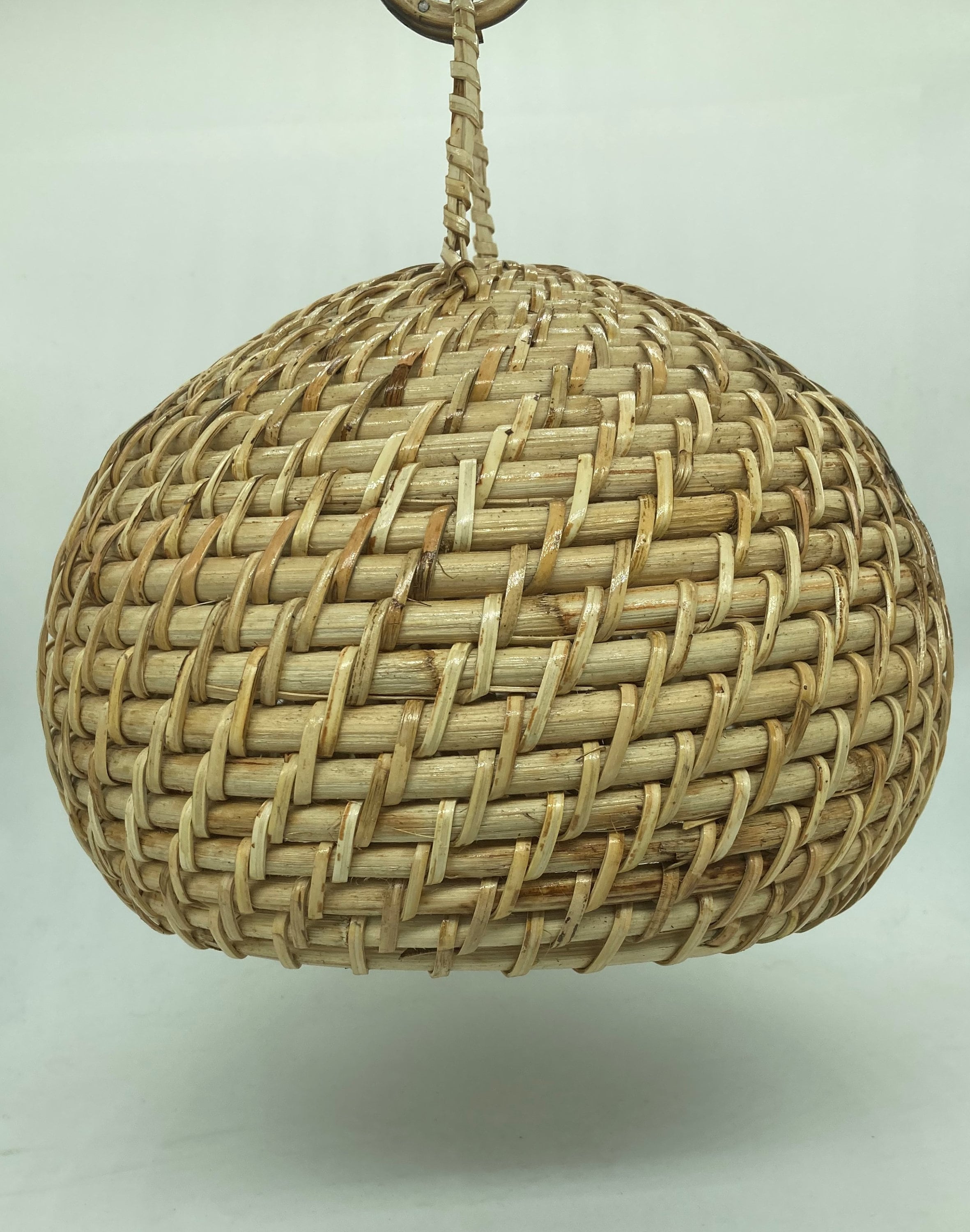 Hanging Light Lamp Shade Cane Fiber Product Classic Old Etsy