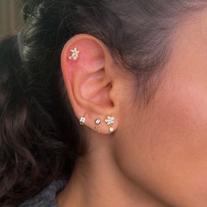 925 Silver Dainty Earrings Set, Gold earring set for multiple piercings, Stud earrings set, Birthday Gift, Gift for best friend female