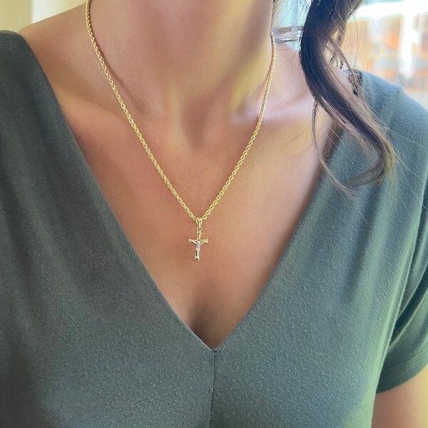 14k Gold Crucifix Etsy