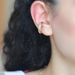 Non Pierced Hoop, Chunky Ear Cuff, 925 Silver Ear Cuff,  Ear Cuffs no piercing, Hoop Ear Cuff, Cartilage Cuff Earrings, Thick ear cuff