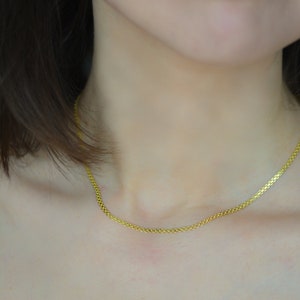 925 Silver Forsa Bismark Chain Necklace, 14k Gold Plated 40 cm Length Necklace Handmade In Turkey
