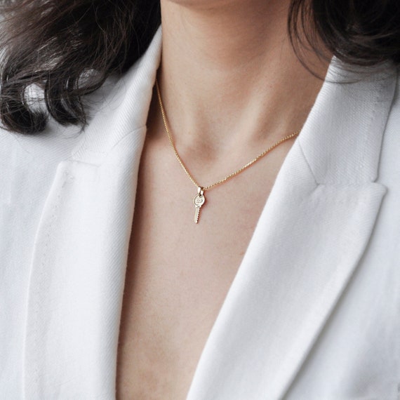 Dainty key clearance necklace