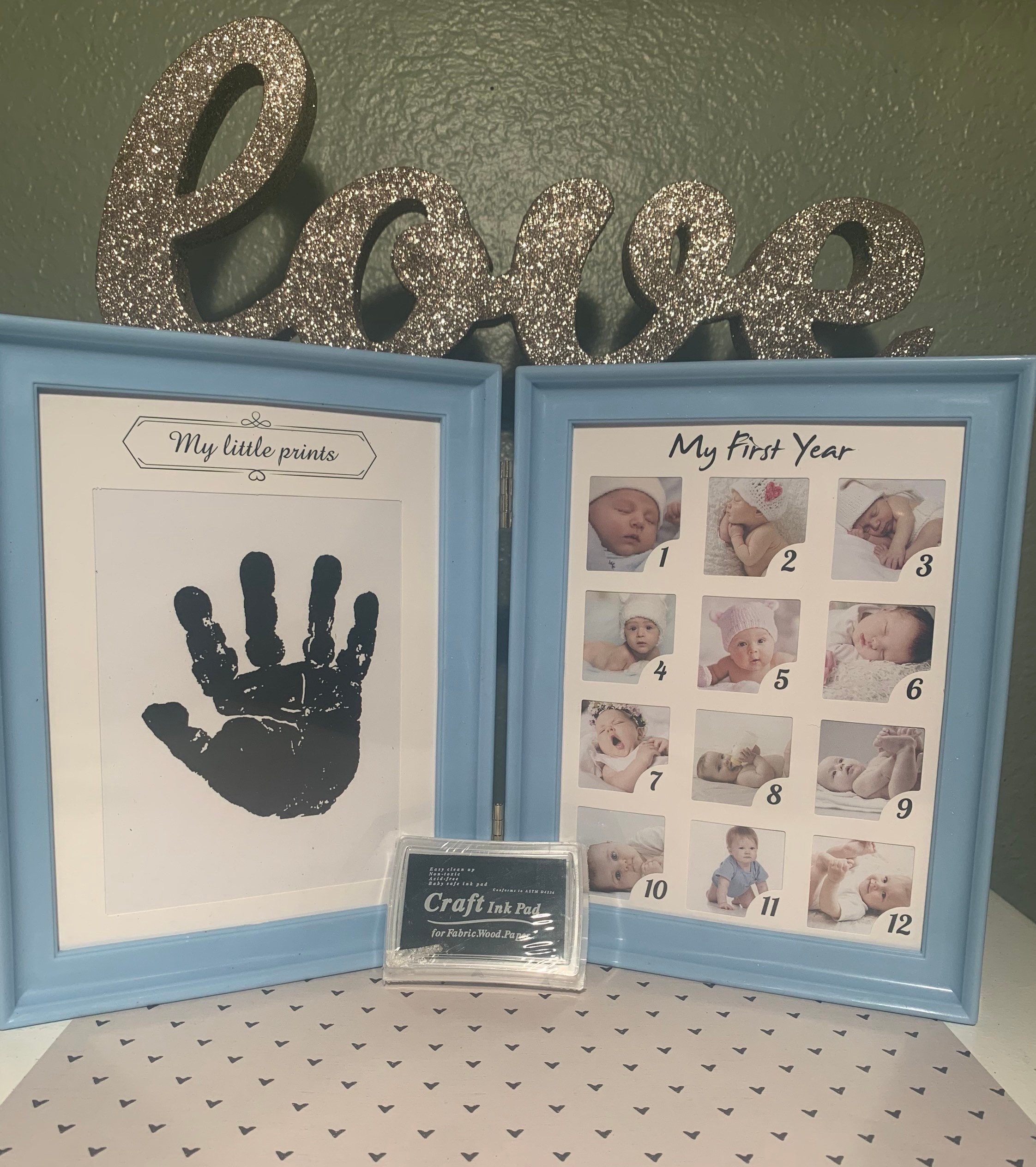 Baby footprints kit baby hand prints kit with12 month photo Etsy
