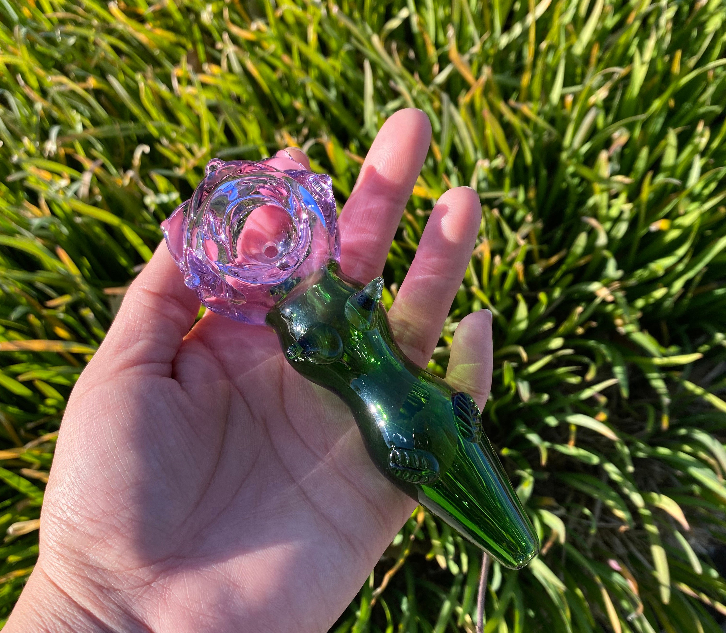 Lux Lilac Rose Glass Pipe Girly Pipes Gift Ideas Glass Etsy