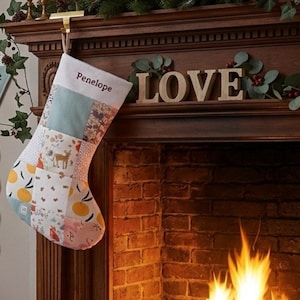 Memory Christmas Stocking, Fully Lined Keepsake Christmas Sack Made From Baby Clothes, White Trim Top With Name
