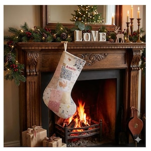 Memory Stocking, Fully Lined Keepsake Christmas Stocking Sack Made From Baby Clothes