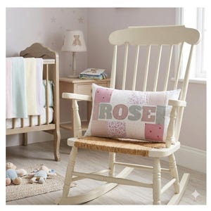 Personalised Baby Clothes Memory Pillow, Custom Name Patchwork Cushion, Large Name
