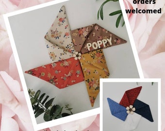 Personalised bedroom pinwheel wall hanging, nursery decor, flower pinwheel wall art, ideas for girls bedroom, bespoke baby gifts