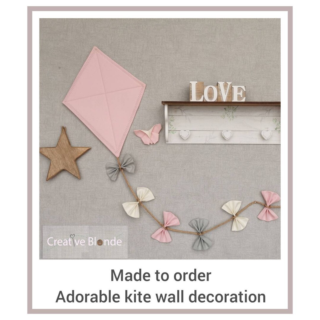 Pastel Kite Baby Nursery Decor Kite Wall Hanging Bedroom Etsy