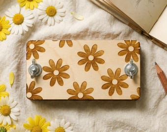 Mini Laser Engraved Wood Flower Press | Daisy Botanical Travel Size
