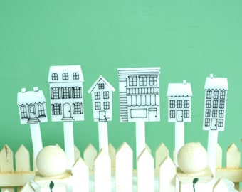House Plant Stakes Houseplant decorations Set of 6 Gift for Plant Mom Cute Plant Accessory Simple Plant Decor