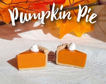 Clay Pumpkin Pie Earrings | Thanksgiving Earrings | Food Earrings | Fall Themed Earrings | Handmade Earrings