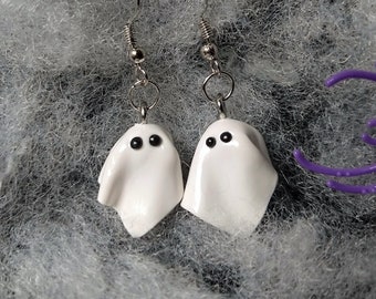 Clay Sheet Ghosts Earrings | Halloween Earrings | Clay Earrings | Ghost Earrings