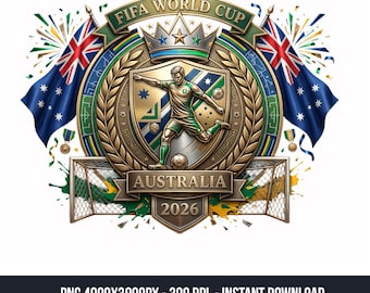 VM 2026 Australiens flagga PNG, Fotbollsmästerskapet USA Kanada Mexiko, VM-sublimering