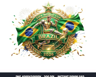 VM 2026 Brasiliens flagga PNG, Fotbollsmästerskapet USA Kanada Mexiko, VM-sublimering