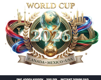 VM 2026 PNG, USA, Kanada, Mexiko VM PNG, Design VM 2026, digital nedladdning