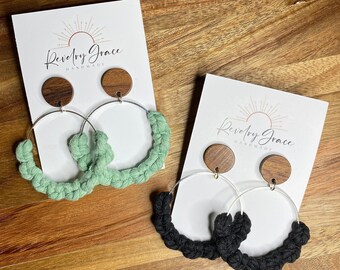 Quintessential - Macrame Earring Hoops