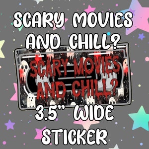 Enge films en chillen? Vinylsticker | Sticker waterfles | Laptopsticker | Horrorfilms |