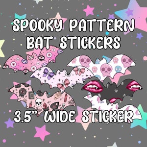 Spooky Pattern Bat | Pastel Goth Sticker | Halloween Sticker | Spooky Season