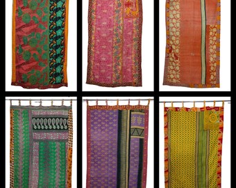 Vintage kantha quilted Indian Shower Curtain Handmade Cotton Fusion Curtain mixed assorated custome size make vintage curtains home decor