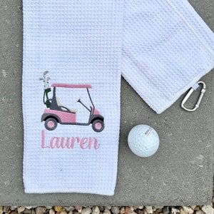 Women&#39;s Personalized Golf Towel - Golf Towel with Name