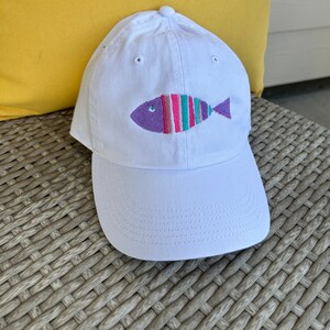 Striped Fish Embroidered Dad Hat - Summer Hats