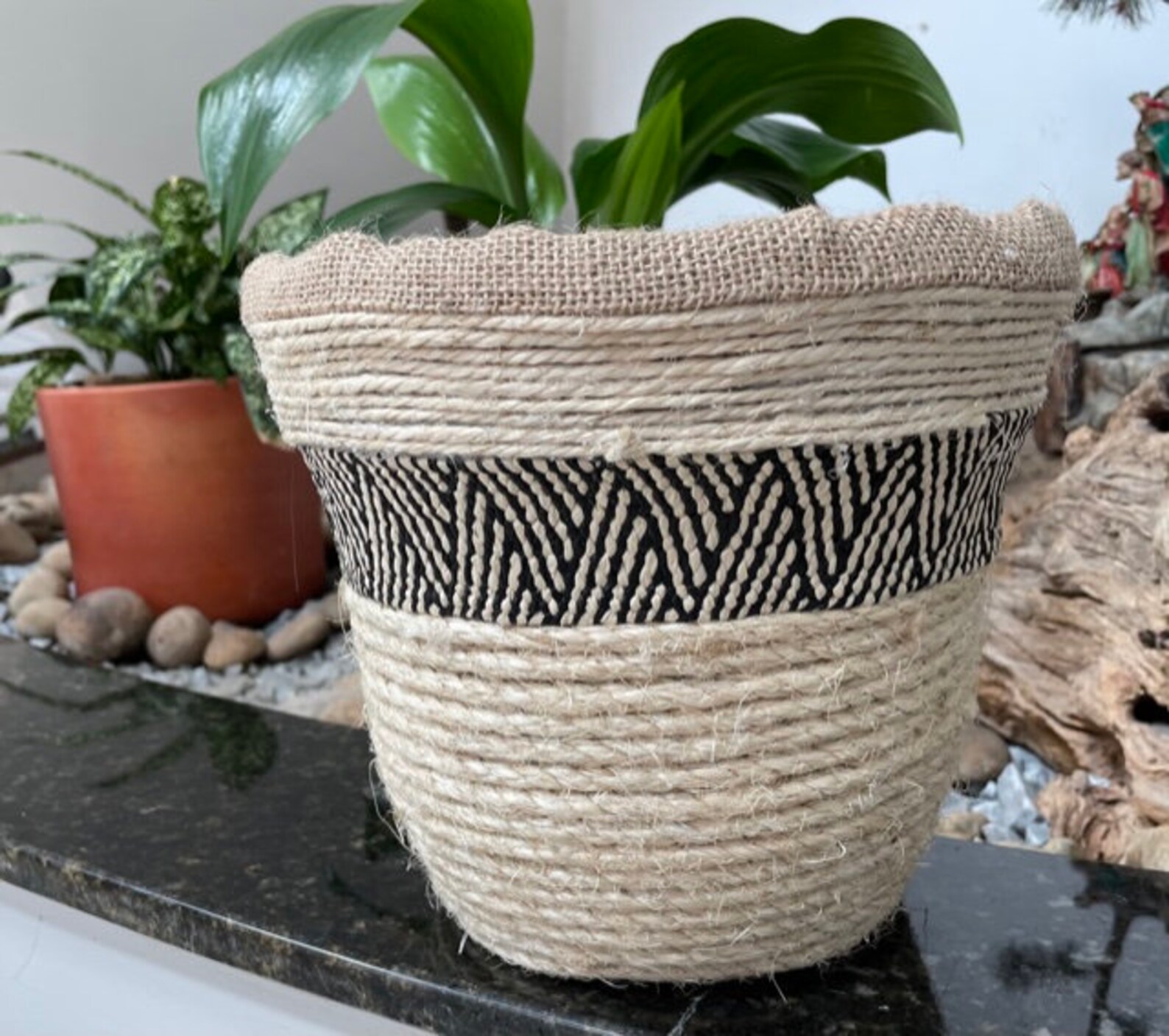 Handmade Jute Basket Basket for Indoor Plants Home Decor and Etsy