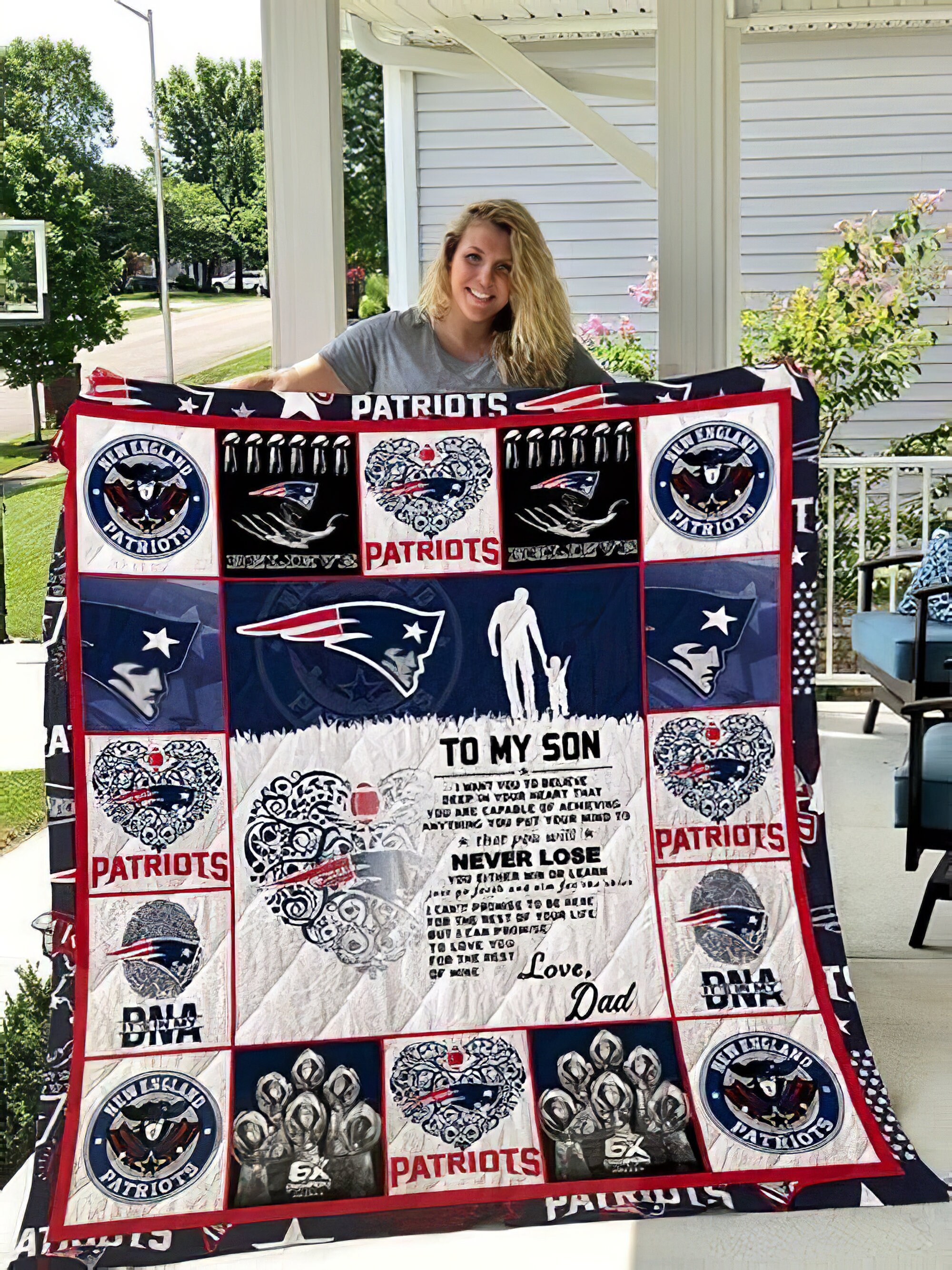 New England Patriots NFL Quilt BlanketNFL Team quilt Etsy