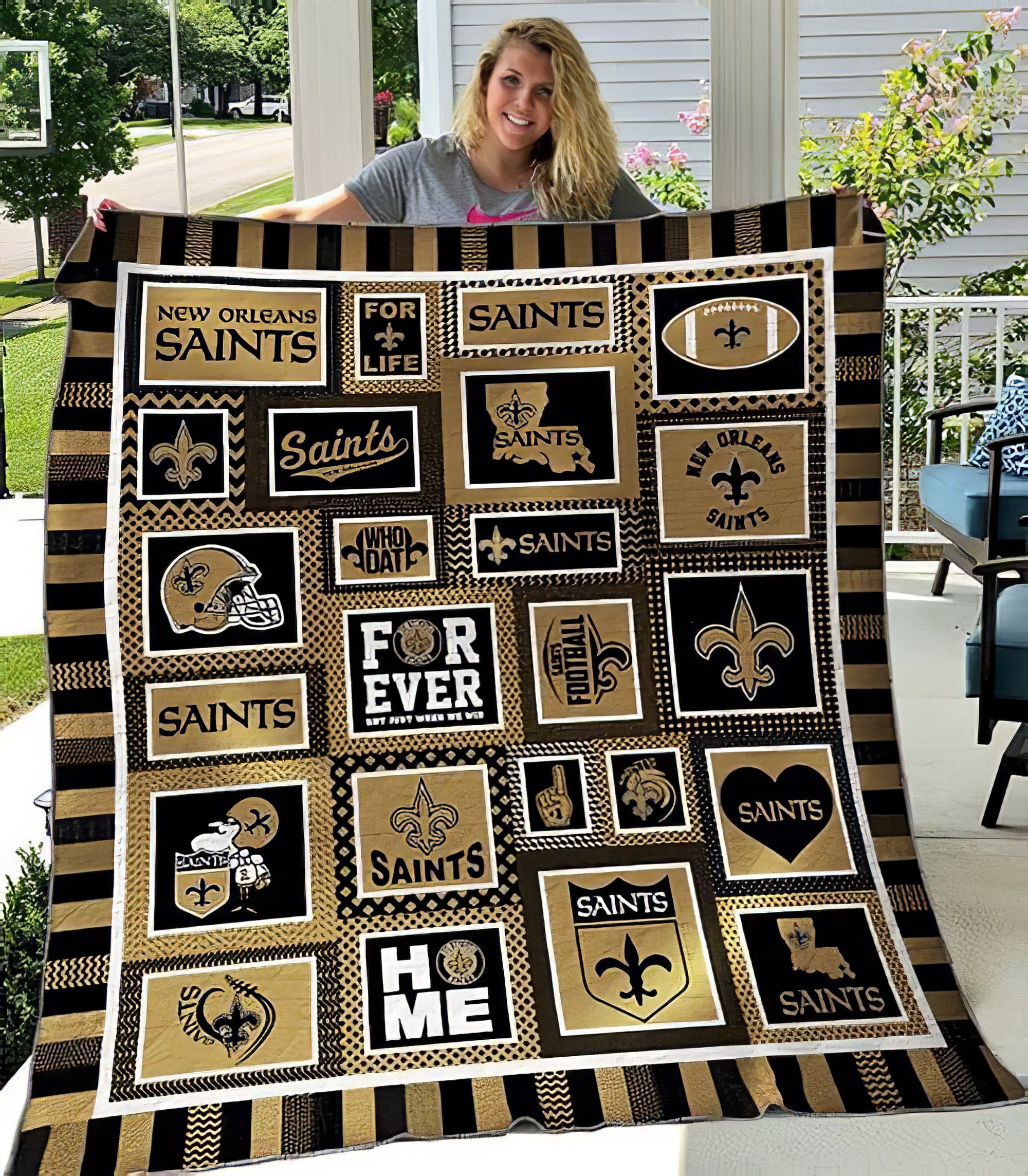 New Orleans Saints NFL Quilt BlanketNFL Team quilt Etsy