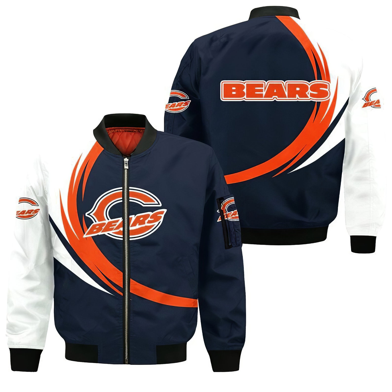 Chicago Bears Bomber Jacket graphic curvegift for fans