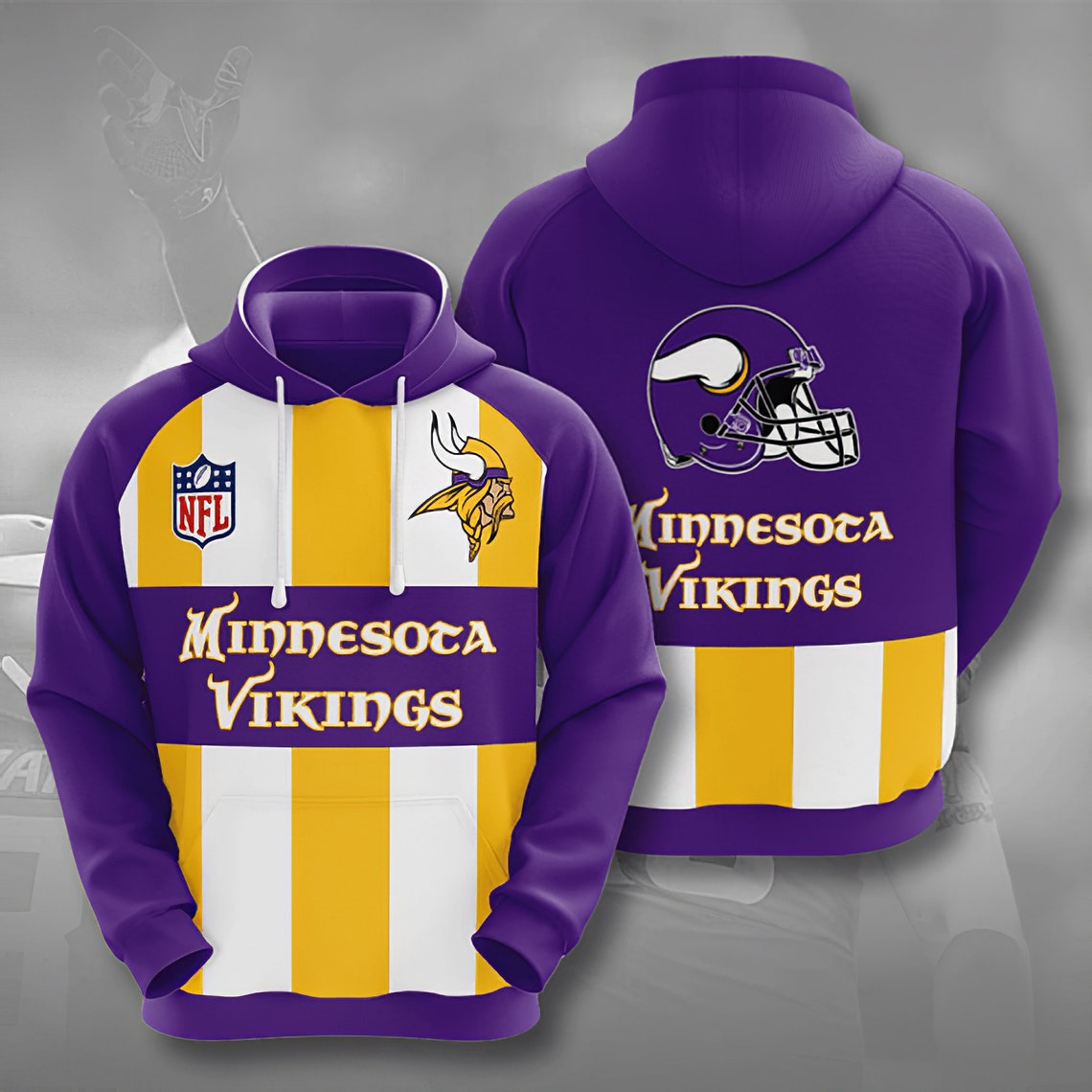 NFL Minnesota Vikings 3d Hoodie Sweatshirt-Minnesota Vikings | Etsy